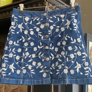 Floral jean skirt